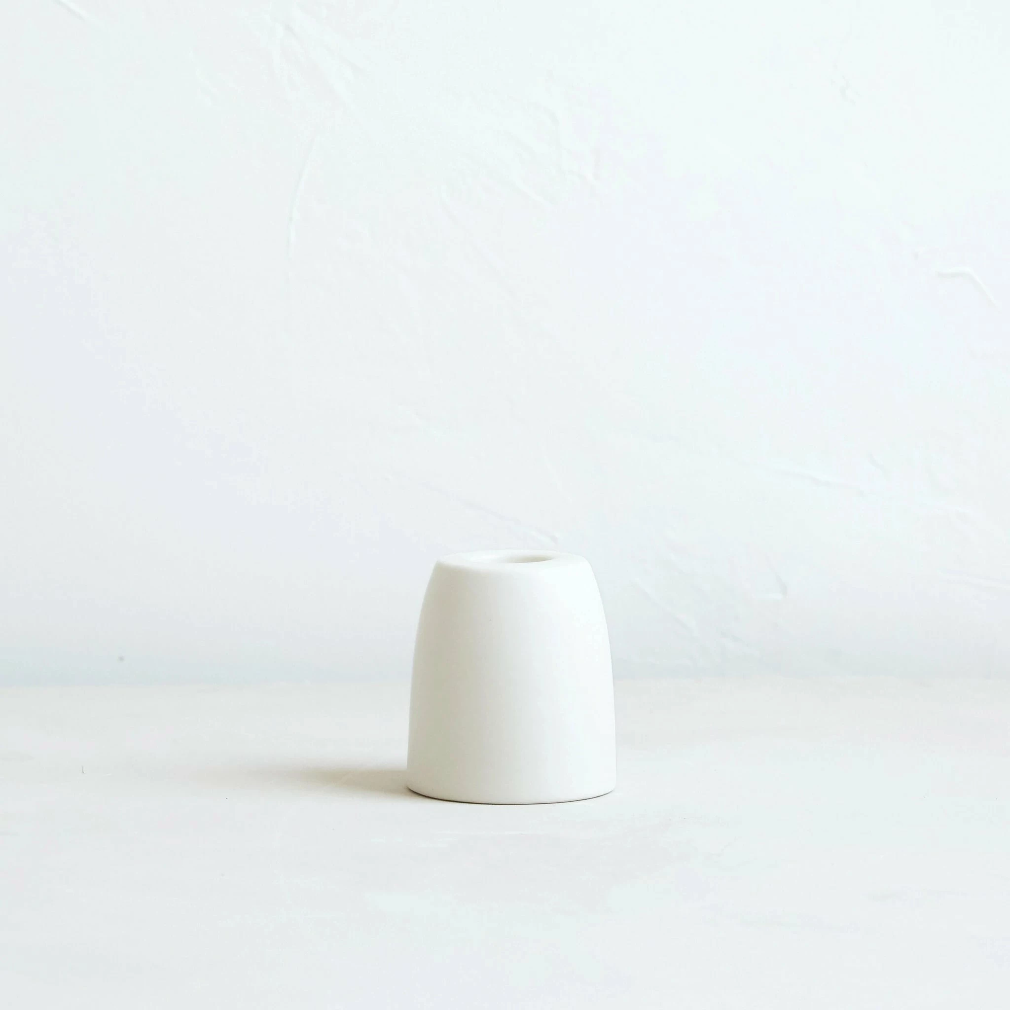 The Floral Society Petite Ceramic Taper Holder, Matte White Cone 2 The Floral Society Petite Ceramic Taper Holder, Matte White Cone