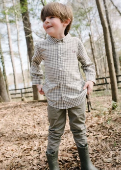 Baybala For Kids Grayson Shirt In Storm Gray Gingham