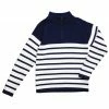 Busy Bees Cotton Boys Zip Sweater, Breton Navy And White Stripe