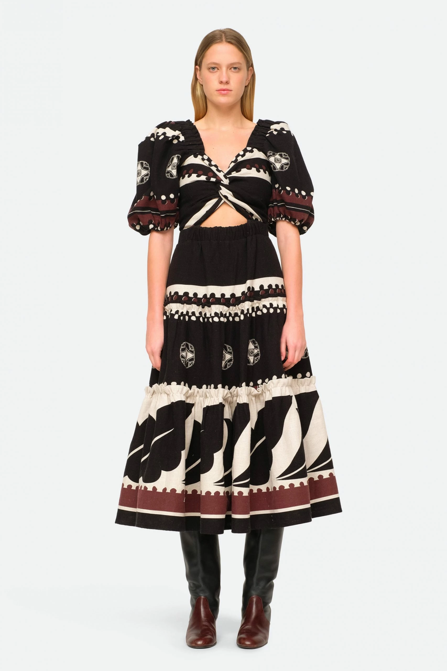 Sea NY Liora Puff Cut Out Dress, Black 2 Sea NY Liora Puff Cut Out Dress, Black