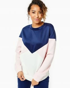 Addison Bay Ridley Crewneck, Pink/Navy/White Wear