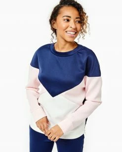 Addison Bay Ridley Crewneck, Pink/Navy/White Wear