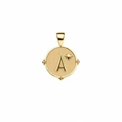Jane Win JW Letter Coin Pendant Wear