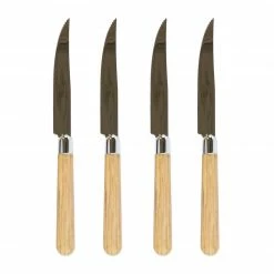 Vietri Live Albero Oak Steak Knives - Set Of 4