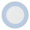 Augarten Porcelain Charger Plate 32 Cm With Slim Gold Rim Light Blue Dinnerware