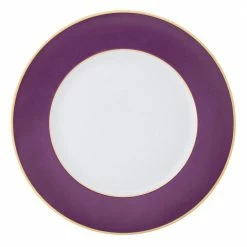 Augarten Porcelain Dinnerware Charger Plate 32 Cm With Slim Gold Rim Violet