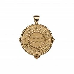Jane Win AQUARIUS JW Zodiac Pendant Coin (Jan 20 - Feb 18) Wear