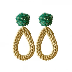 M Donohue Collection Ava Green Rattan Teardrop Wear