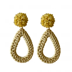 M Donohue Collection Ava Yellow Rattan Teardrop Wear