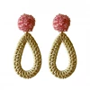M Donohue Collection Ava Pink Rattan Earrings