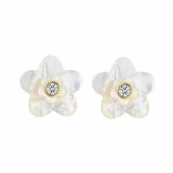 ASHA ACCESSORIES Azalea Stacked Stud - WT