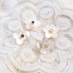 ASHA ACCESSORIES Azalea Stacked Stud - WT