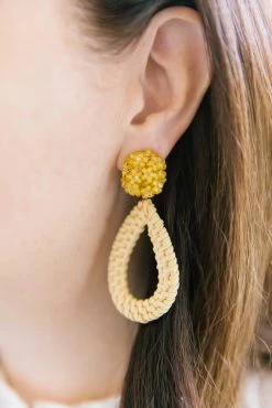M Donohue Collection Ava Yellow Rattan Teardrop Wear