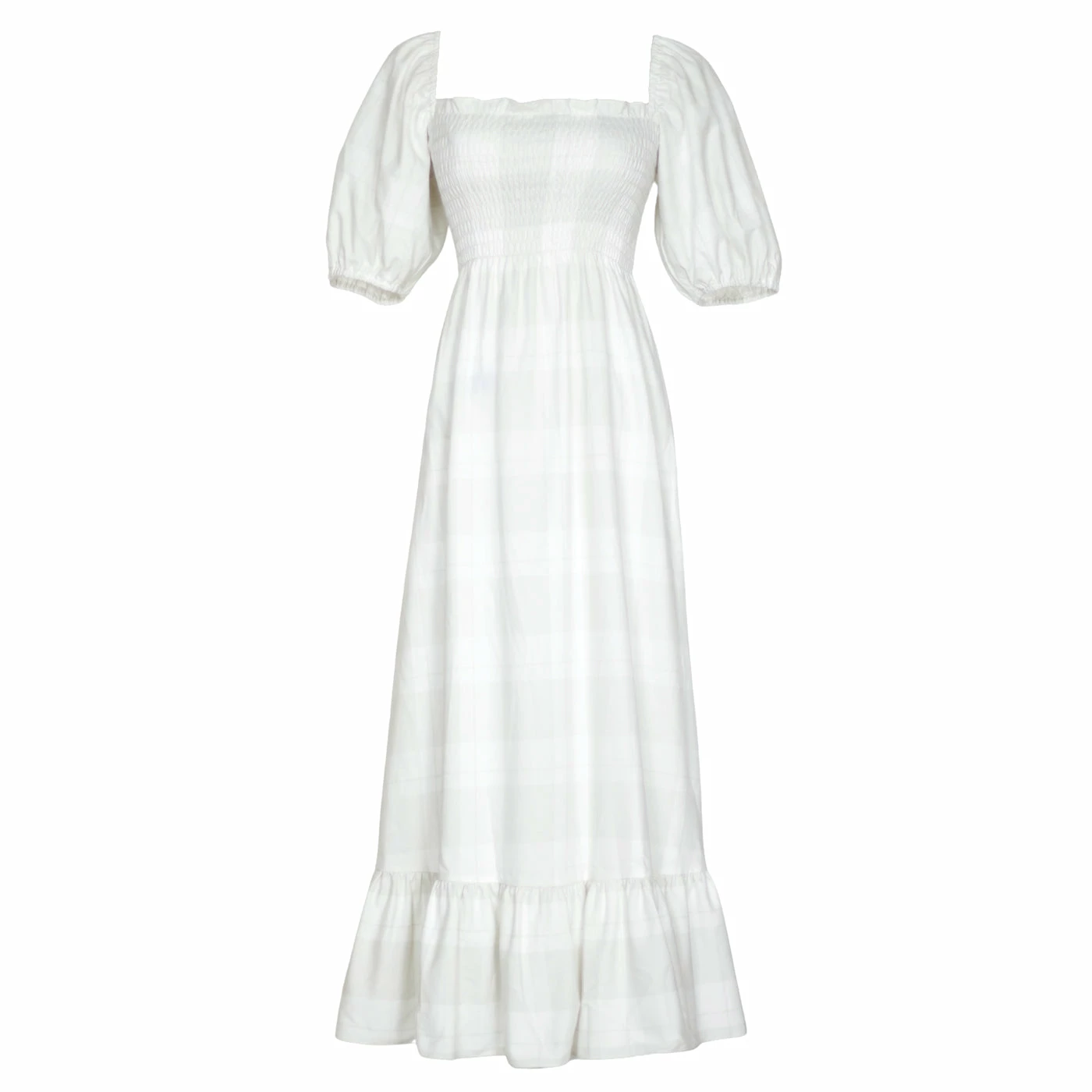 Bailey Harrison The Alice Dress, White Grey Plaid 1 Bailey Harrison The Alice Dress, White Grey Plaid