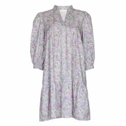 Beverly Drive Cotton Lawn Mini Day Gown In Heather