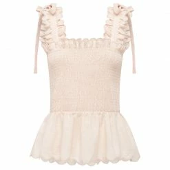 EPHEMERA Bow Tie Top, Blush Wear