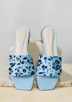 ALEPEL Denim Floral Blue Square