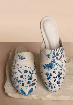 ALEPEL Wear Denim Butterfly Beige Mule