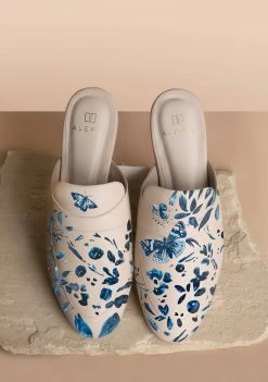ALEPEL Wear Denim Butterfly Beige Mule