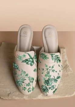 ALEPEL Emerald Jungle Beige Mule Wear