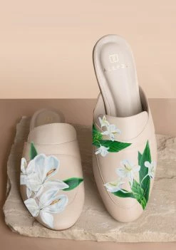 ALEPEL Mariposa Flower Beige Mule