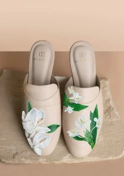 ALEPEL Mariposa Flower Beige Mule