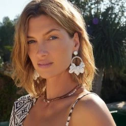 Mignonne Gavigan Cowrie Earrings, White