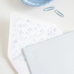 Bows & Blue Live Engraved Bow Notecard Set