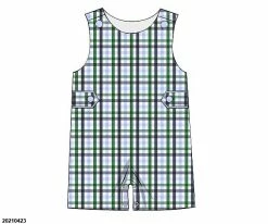 Ann + Reeves Boys Plaid Collection, Green Anderson Jon Jon WEAR