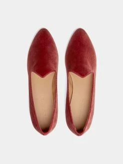 Le Monde Béryl Venetian Slipper In Brick Velvet Wear