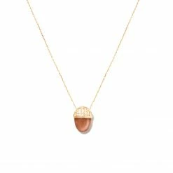 Campbell + Charlotte Found Cap Pendant Necklace - Brown Moonstone & Brown Diamond
