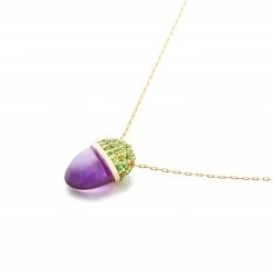 Campbell + Charlotte Found Cap Pendant Necklace - Amethyst & Tsavorite Wear