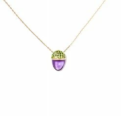 Campbell + Charlotte Found Cap Pendant Necklace - Amethyst & Tsavorite Wear