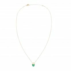 Campbell + Charlotte Found Cap Pendant Necklace - Chrysoprase & Diamond Wear
