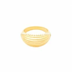 Campbell + Charlotte The Edge Ribbed Domed Ring