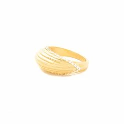 Campbell + Charlotte The Edge Ribbed Domed Ring