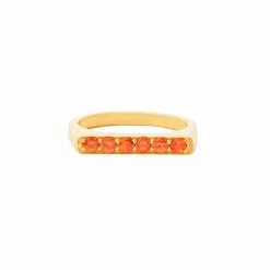 Campbell + Charlotte The Edge Straight Stacking Ring - Orange Sapphire Wear