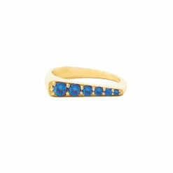 Campbell + Charlotte The Edge Tapered Stacking Ring - Blue Sapphire Wear