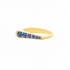 Campbell + Charlotte The Edge Tapered Stacking Ring - Blue Sapphire Wear