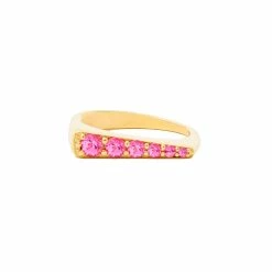 Campbell + Charlotte The Edge Tapered Stacking Ring - Pink Sapphire