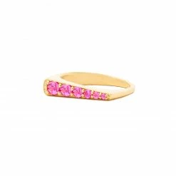 Campbell + Charlotte The Edge Tapered Stacking Ring - Pink Sapphire