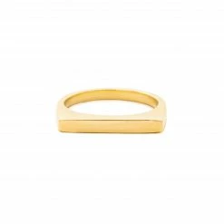 Campbell + Charlotte The Edge Straight Stacking Ring - Gold Wear