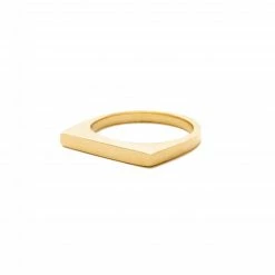 Campbell + Charlotte The Edge Straight Stacking Ring - Gold Wear