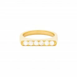 Campbell + Charlotte The Edge Straight Stacking Ring - Diamond Wear