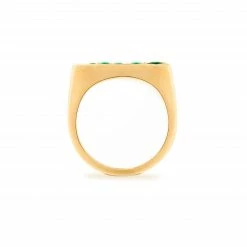 Campbell + Charlotte The Edge Tapered Stacking Ring - Emerald
