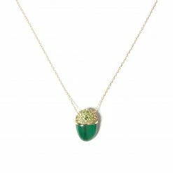 Campbell + Charlotte Found Cap Pendant Necklace - Malachite & Tsavorite