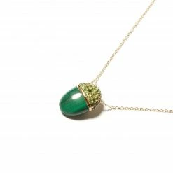 Campbell + Charlotte Found Cap Pendant Necklace - Malachite & Tsavorite