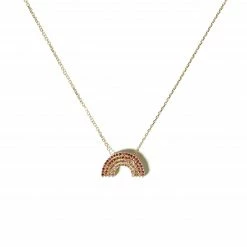 Campbell + Charlotte Wear JuJu Rainbow Charm Necklace - Pink Ombre