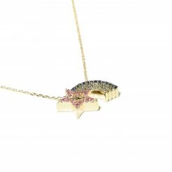 Campbell + Charlotte JuJu Shooting Star Charm Necklace - Pink & Blue 12 Campbell + Charlotte JuJu Shooting Star Charm Necklace - Pink & Blue