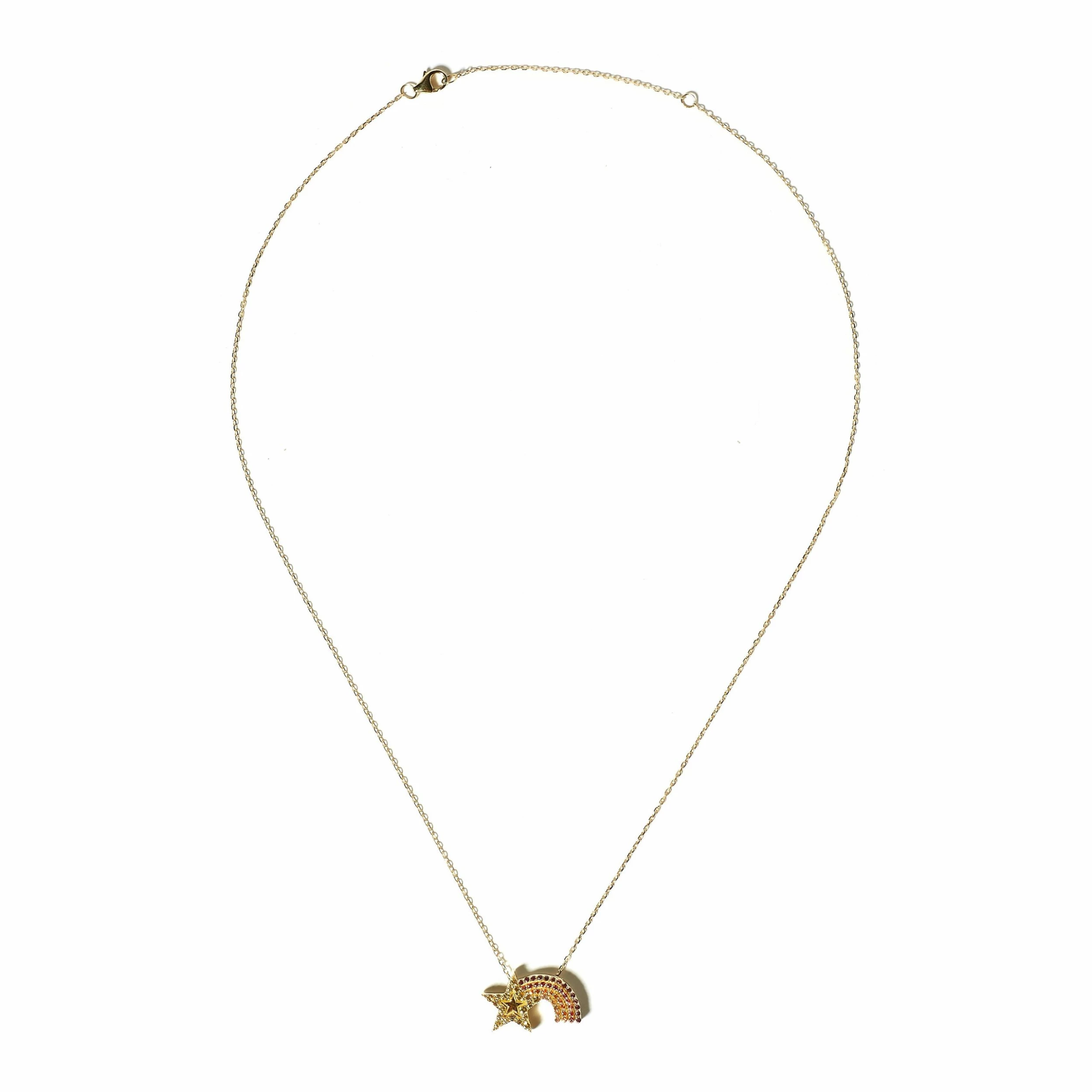 Campbell + Charlotte JuJu Shooting Star Charm Necklace - Orange Wear 3 Campbell + Charlotte JuJu Shooting Star Charm Necklace - Orange Wear